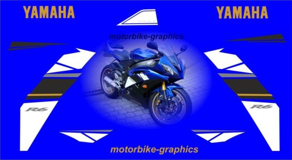 Yamaha R6 2009 Blue Full Decal Set