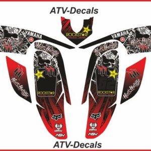 Yamaha Raptor 660r RED Full Hart & Huntington Decal Set