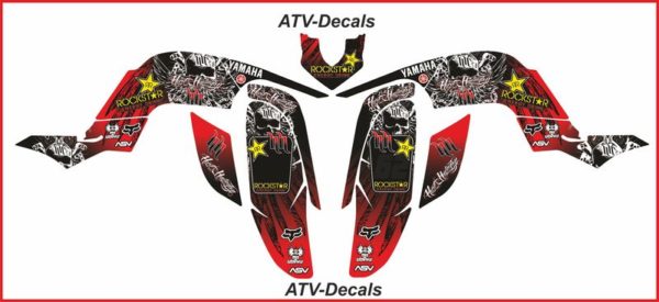 Yamaha Raptor 660r RED Full Hart & Huntington Decal Set