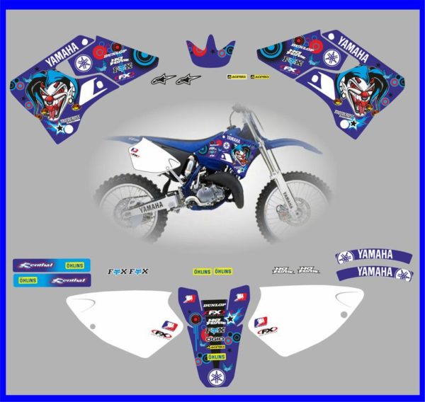 Yamaha YZ125-YZ250 1996-2004 Crazy Clown Full Decal Graphics Kit